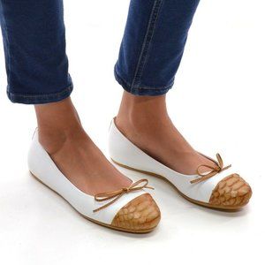 Yin Gudule Python Cap Toe Ballet Flats 37 New